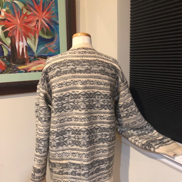 Norwegian Hand Knit Sweater / Norwegian Wool with Reindeer and Snowflake  - XL - Picture 4 of 11